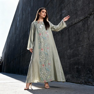 ชุดอาบายะห์โพลีเอสเตอร์พรีเมียมสั่งตัดสำหรับสตรีมุสลิม  ชุดออกงานหรูหรา  ผู้จำหน่ายขายส่ง - Product Image 3