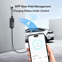 Glint OEM ODM 7KW Niveau 3 DC 3 phases 32A Wi-Fi APP GBT Combo CCS Combo Chargeur portable EVSE Station de recharge mobile Écran LCD 4,3 pouces
