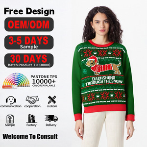 Custom Jacquard Knitted Pullover Matching Ugly <strong>Christmas</strong> Sweater <strong>Family</strong> Knitwear Woman Xmas <strong>Jumper</strong> for Couple - Product Image 5