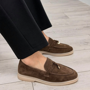 Nuovi Mocassini Marroni in Pelle di Agnello per <span class=keywords><strong>Donna</strong></span> 2026, Comodi e Antiscivolo, <span class=keywords><strong>Scarpe</strong></span> <span class=keywords><strong>Comode</strong></span> in Pelle Scamosciata - Product Image 2