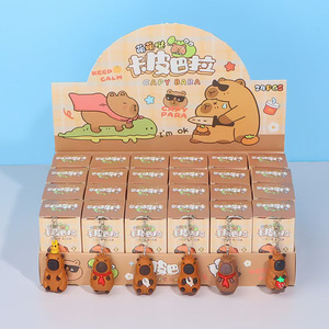 Llavero de silicona con diseño de capibara de luz de colores, caja sorpresa, 24 piezas, juguete de dibujos animados para regalo del Día del Niño - Product Image 1