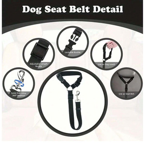 Boucles de ceinture de sécurité légères pour animaux de compagnie (chats et chiens) – Accessoires transfrontaliers pour animaux de compagnie, cordes de remorquage pour voitures, pour animaux de compagnie en voiture - Product Image 5