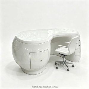 Mostrador <span class=keywords><strong>de</strong></span> Recepción Moderno y Redondeado Q001, Acabado Personalizado, Escritorio Ejecutivo para Compras al por Mayor en Hoteles, Spas, Oficinas e Ingeniería - Product Image 1