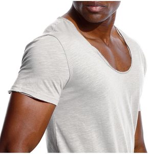 T-shirt pour homme tendance, <span class=keywords><strong>col</strong></span> en <span class=keywords><strong>V</strong></span> <span class=keywords><strong>profond</strong></span>, t-shirt pour homme, décolleté bas, sous-<span class=keywords><strong>v</strong></span>êtement ajusté, manches courtes - Product Image 5
