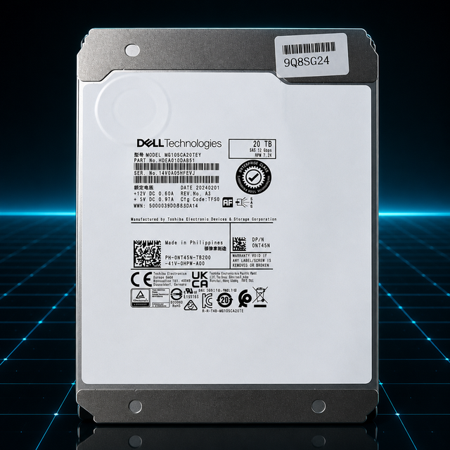 ST20000NM007H Exos X24 20TB SAS 12Gbps Enterprise HDD 3.5 Inch 7200RPM 512MB Cache 512e Server Drive