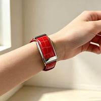 Bracelet en cuir pleine fleur gaufré crocodile pour Whoop, compatibilité totale avec Whoop, bracelet de remplacement en cuir avec logo personnalisé, vente en gros