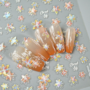 Autocollants pour ongles en relief 3D, muguet, coquille brillante, gaufré, autocollants pour ongles en relief, art des ongles - Product Image 2