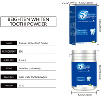 Poudre dentifrice enzymatique 5D pour blanchir et nettoyer les dents, éliminer le jaunissement, rafraîchir l'haleine, poudre dentifrice probiotique