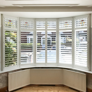 Nhà máy bán buôn gỗ và PVC trồng cửa chớp USA Châu Âu Úc phong cách bay Windows <span class=keywords><strong>jalousie</strong></span> louver cửa sổ bằng gỗ cửa chớp - Product Image 1