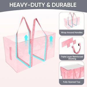 Extra Large Heavy Duty Moving Bags Waterproof Storage Totes with Handles & Zippers - Product Image 3
