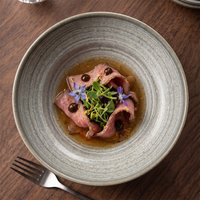 Vente en gros directe usine : Bol à soupe profond en céramique de porcelaine japonaise réactive jaune émaillée Remen Noodle pour restaurant