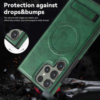 Étui de téléphone de charge sans fil magnétique en cuir PU de luxe pour Samsung S25 S24 S23 Plus A16 A06 A15