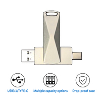 Memoria USB Giratoria Personalizada con Precio de Fábrica, USB 2.0 3.0 de 16GB 64GB Tipo-C, Unidad Flash Externa Móvil de 32GB Tipo-C 128GB