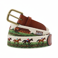 Ceinture de golf décontractée en cuir véritable pour hommes avec boucle à ardillon en cuivre, service OEM de logo personnalisé, vente en gros