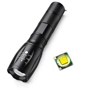 Lanterna led 18650 Xml-T6 zoom poderosa farol tático bateria recarregável