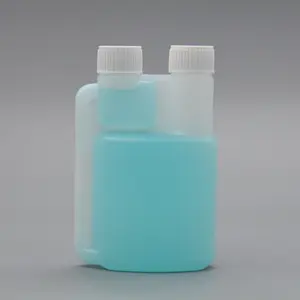 100ml 액체 비료 측정을 위한 플라스틱 HDPE 자연적인 색깔 두 배 목 분배기 병