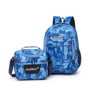 2 Pieces Set of Student <b>Backpack</b> Lunch Bag for Teenagers Primary Middle High School & <b>College</b> - Product Image 1