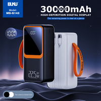 BUKU Batterie externe grande capacité 30000mah 50000mah PD22.5W Charge rapide, batterie externe pour le camping en plein air 20000mah avec câbles