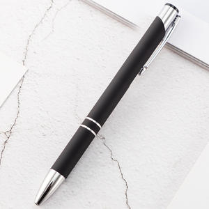 Stylo à bille en aluminium personnalisé pour hôtel, bureau, en métal et caoutchouc, avec logo sur mesure - Product Image 1