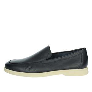 Mocassins pour homme 32P0 en cuir marron, chaussures décontractées confortables à enfiler - Product Image 1