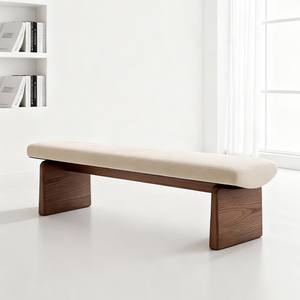 Minimalist Solid Wood <b>Bench</b> Upholstered Long <b>Bench</b> For Dining Room Bedroom <b>Entryway</b> Durable Modern Design - Product Image 2