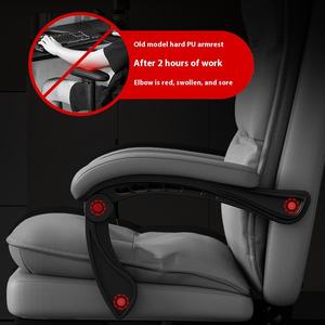 Silla ergonómica de cuero para oficina y juegos, sofá reclinable para el hogar y el dormitorio, diseño moderno - Product Image 3