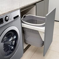 Meuble de rangement pour lave-linge avec panier à linge intégré, en PP, nouveau style chinois, pour salle de bain, séchoir à linge à chargement par le haut