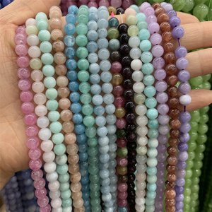 Vendita all'ingrosso 6mm di perle di pietra di calcedonio giade rotonde <span class=keywords><strong>perline</strong></span> di giada levigate per la creazione di gioielli - Product Image 1