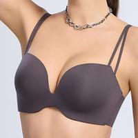 Soutien-gorge pour femme à bonnets profonds, dos en U, décolleté plongeant, dos élégant, sans armatures, couvrant, grande taille, rembourré, push-up, en stock, vente en gros