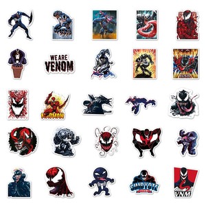 50pcs vente chaude personnalisé dessin animé Graffiti décoration cahier bouteille d'eau planche à roulettes autocollant <span class=keywords><strong>Marvel</strong></span> venin autocollant - Product Image 4