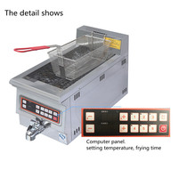 OURUITE JBT-15TC Friteuse Électrique Professionnelle avec Thermostat, 3KW, Acier Inoxydable Argenté, 220V, 1 Pièce, Certifiée CE