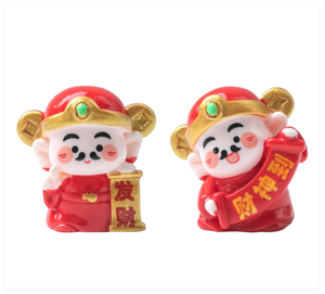 Statuette in Resina del Dio della Ricchezza per il Capodanno Cinese 2026, Decorazioni Zodiacali per Bracciali, Ciondoli e Portachiavi - Product Image 1