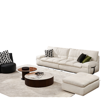 Ensemble de canapé sectionnel en tissu de velours élégant de haute qualité pour salon forme carrée avec fonction d'angle pour meubles d'appartement