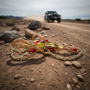 Cadena de remolque Vevor Grado 80 con enlace en V, 5/16 x 2 pies, de alta resistencia, con ganchos de remolque tipo pera, 9260 libras de resistencia a la rotura, modelo de transporte D0100HADCJY - Product Image 2