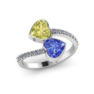Composant de bijou en argent sterling 925 plaqué or 14 carats, classique, avec serti clos en forme de cœur de 6 mm, semi-monture, pour bague souvenir de lait maternel - Product Image 1