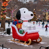 Personnages de dessins animés gonflables Snoopy de Noël, mascotte de chien Snoopy gonflable géante personnalisée pour la publicité en plein air