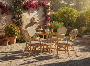 Elegante y Compacto Juego de Comedor de Mimbre/Ratán Estilo Bistró Asiático Jamaica para un Hogar Confortable, Muebles para Apartamentos, Hoteles y Espacios en Indonesia - Product Image 2