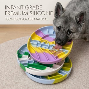 Comedero Lento Ovalado Multicolor Antideslizante para Perros, con Base de Succión, para Perros Pequeños y Medianos - Product Image 2
