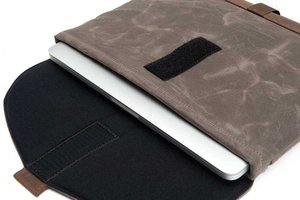 ซองผ้าใบเคลือบแว็กซ์กันน้ำสำหรับ MacBook <span class=keywords><strong>13</strong></span> "กระเป๋าและฝาปิดแล็ปท็อปแบบไม่ประนีประนอม - Product Image 6