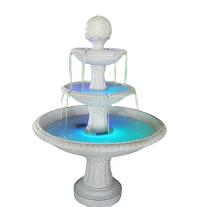 Decorazione da giardino in poliresina a 4 livelli con luce a led fontana da esterno in pietra fusa a più livelli - Product Image 4
