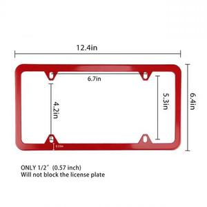 Cadre de plaque d'immatriculation fin en acier inoxydable à 4 trous, spécifications américaines, personnalisable et très demandé - Product Image 2