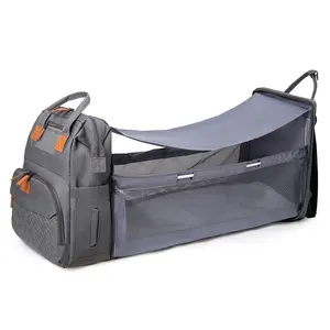 oem china wholesale hot sell diaper bag with changing bed