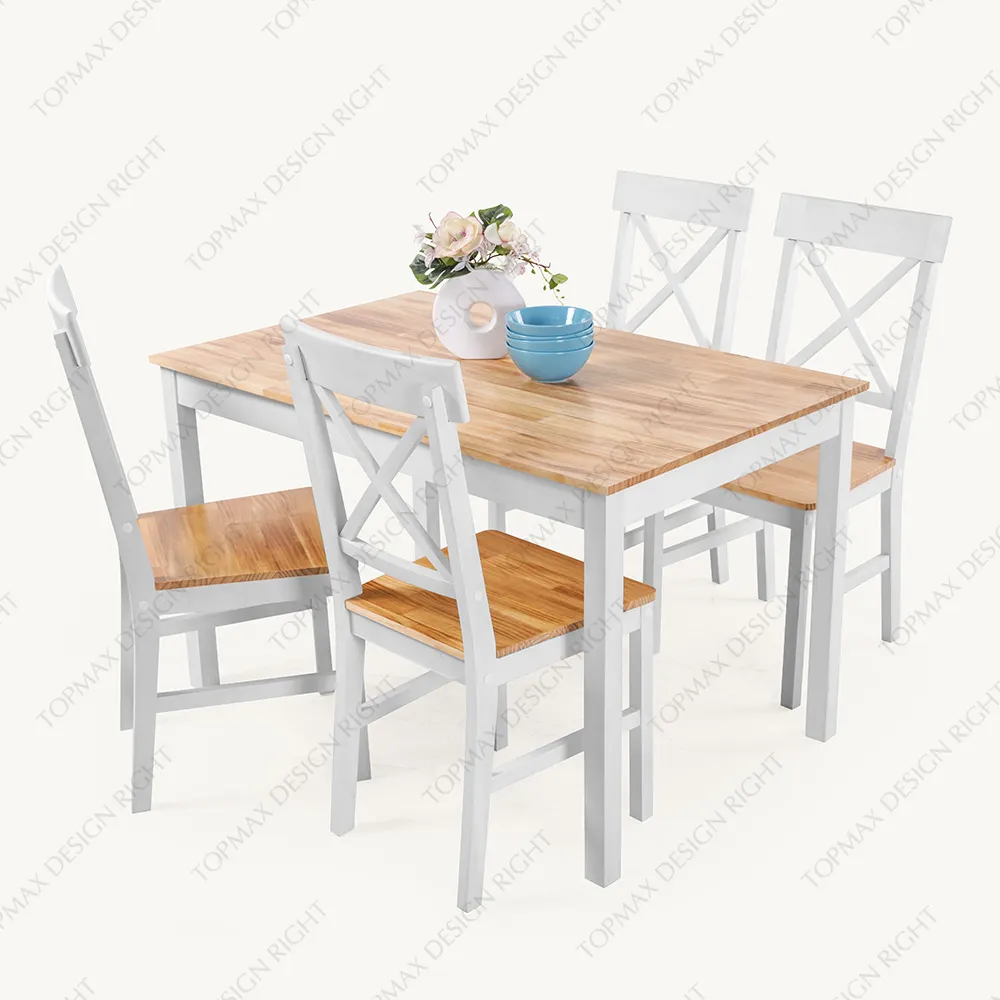 European Style Dining Room Sets Wooden Classic Dining Table Set 4 Seater White Minimalist Cheap Dining Chairs Set Of 4