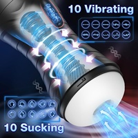 Jouet sexuel masculin, masturbateur automatique avec 10 modes de vibration et d'aspiration, pompe à pénis, stimulateur de poche avec texture 3D