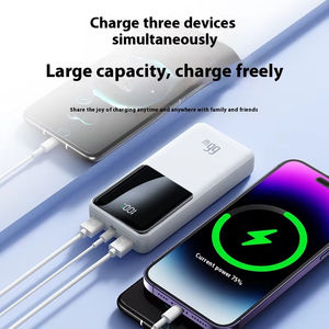 Large 20000mAh Ultra Slim Li-Polymer Power Bank LED Display Built-in 4 <b>Cables</b> PD 22.5W USB-<b>C</b> Fast Charging Portable <b>Charger</b> - Product Image 4