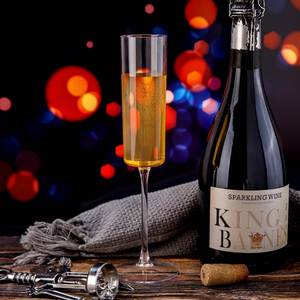 Clear 6 Oz Disposable Square Plastic Champagne <b>Glasses</b> for Party Birthday Anniversary Wedding - Product Image 5