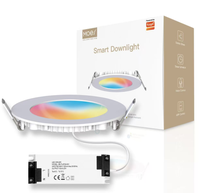 Lampu Downlight LED Zigbee Tuya Smart Home RGB Warm/Cool Light, Model Tipis 6W dengan Pengatur Waktu via Aplikasi, Lampu Pintar untuk Penggunaan di Rumah
