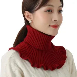 Wholesale Elegant Plain Scarf Winter Warm Knitted Scarves Classic Soft Neck Scarf For Women