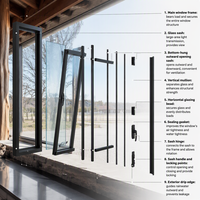 Fenêtres et portes à battants en aluminium sur mesure de luxe, double vitrage trempé Low-E isolant, design moderne pour toute la maison et la menuiserie.