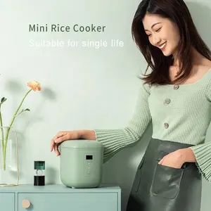 Mini fornello per riso 1.2l rivestimento antiaderente vaso interno portatile preimpostato per mantenere caldo il Timer Porridge di piccole dimensioni cuociriso Mini